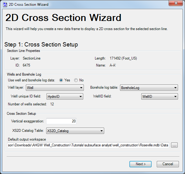 File:AHGW 2D Cross Section Wizard dialog Step 1.png