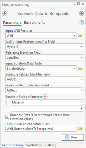 ArcGIS Pro Borehole Data to Points.png
