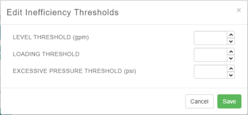 Example of the Threshold Settings in the Project Details page