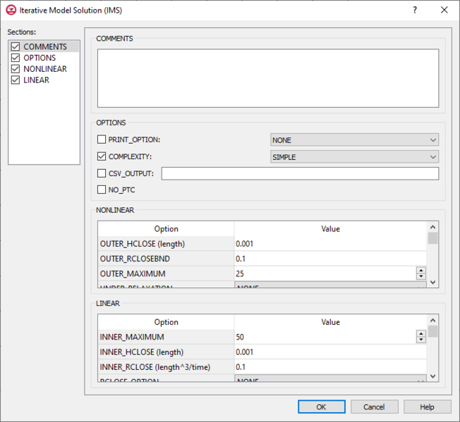 File:GMS MODFLOW 6 - Iterative Model Solution (IMS) dialog.png