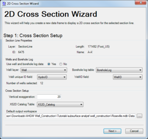 AHGW 2D Cross Section Wizard dialog Step 1.png